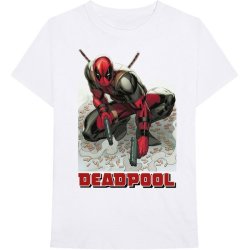 Marvel Deadpool Bullet Mens White T-Shirt Small