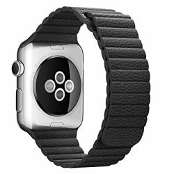 OULUOQI Apple Watch Band 42MM Iwatch Leather Loop With Adjustable Magnetic Closure Apple Watch