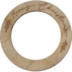 Merry Christmas Burnt Out Wood Napkin Ring Pack Of 6