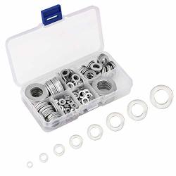 300 Pieces Stainless Steel Flat Washers Assortment 8 Sizes - M4 M5 M6 M8 M10 M12 M14 M16 304 Stainless Steel Penny Fender Washers Assortment By Sim&nat