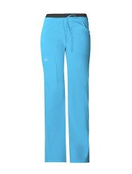 Cherokee Workwear Core Stretch 24001 Women's Low-rise Cargo Scrub Pants Turquoise Medium Petite