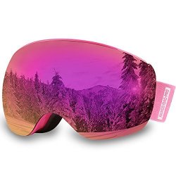 Akaso Mag-pro Otg Ski Goggles Snowboard Goggles - Magnetic Interchangeable Lenses Anti-fog 100% Uv Protection Helmet Compatible Snow Goggles For Men & Women Free