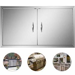 Mophorn Bbq Access Door 42W X 21H Inch Stainless Steel Double Bbq Island Doors Outdoor Kitchen Doors For Commercial Bbq Island Grilling Station