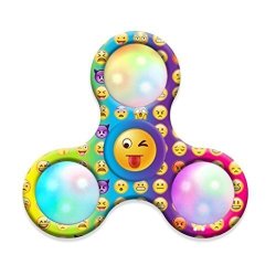 Fidget Spinner Emoji LED Light Triangle Single Finger Anti-anxiety 360 Spinner Helps Focusing Fidget Toys High Performance Fast Shipping For Killing Time Helping Relieve Stress Emoji