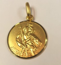 9 Carat Gold - Saint Christopher 8 Mm Wide
