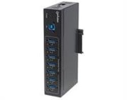 Manhattan 7-PORT Industrial USB 3.0 Hub - Seven USB 3.0 Type-a Ports 20 Kv Esd Protection A c Bus And Terminal-block Power Options Din Rail