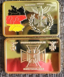 Brd Germany Cross Gold Clad Steel Bar 1 Tr.oz