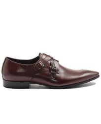 Genuine Leather Double Monk Strap - Brown - Brown UK 8