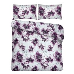 ALWAYS HOME - Queen Comforter Floral Plum