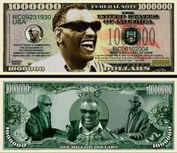 In Memory Of Ray Charles Million Dollar Bill