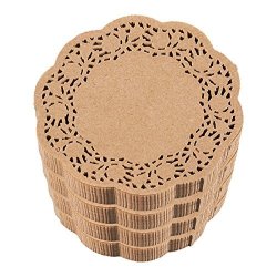 PAPER Doilies Bulk 1000-PACK Round Lace Placemats For Cakes Desserts Baked Treat Display Ideal For Weddings Formal Event Decoration Tableware D Cor Brown - 5
