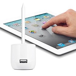For Apple Ipad Pro Pencil Desktop Charger Charging Dock Holder Stand With Cap Keeper Holder White