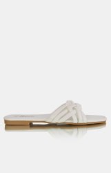 Ladies Plaited Strap Sandals - White - White UK 3