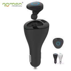 Roman R6000 Smart Car Charger Holder Mini Bluetooth 4.0 Headphone Earphone