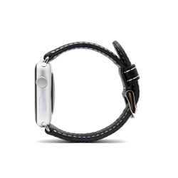 SLG Design D6 Italian Minerva Box Leather Strap For Apple Watch 38mm - Black