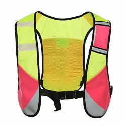 Uninova Reflective Running Vest - 4 Pockets Hydration Pack For Men & Women Pink