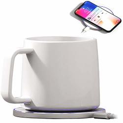 Coffee Mug Warmer Bone China Mug Warmer With Wireless Charger 2 In 1 Wireless Charging Constant Temperature For Keeping Warm About 122F 50C CAPACITY:200ML