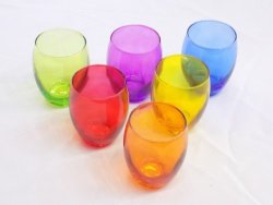 6 Piece Multi Colour Glass Set