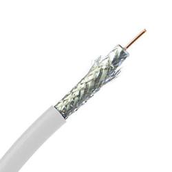 Quad Shielded Bulk RG6 Coaxial Cable White 18 Awg Solid Core Pullbox 1000 Foot