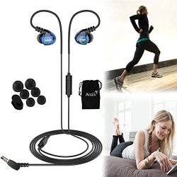 Fitness Earbuds E260 Noise Isolating Stereo Bass Jogging Earbuds Earhook Headphones With Microphone Remote Clip Over Ear Sweatproof Wired Running Earphones Sports Earbuds For