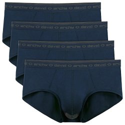David Archy Men's 4 Pack Micro Modal Separate Pouch Briefs XL Navy Blue