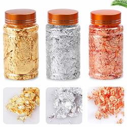 10g Gold Foil Fragments Variegated Schabin Flakes in Nail