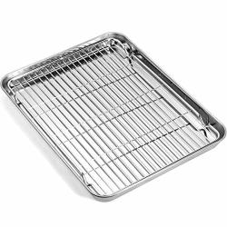 Umite Chef Baking Sheet Pan for Toaster Oven, Stainless Steel Baking Pans  Small Metal cookie Sheets by Umite chef, Superior Mirror Finish E