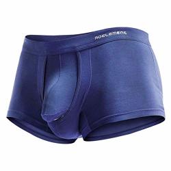 DEESEE TM Men's Breathe Underwear Bullet Separation Scrotum Physiological Underpants Blue