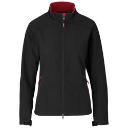 Ladies Geneva Softshell Jacket Black With Red