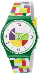 Swatch Tet-wrist GG224 Green Silicone Swiss Quartz Fashion Watch