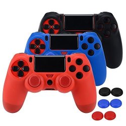 red and blue ps4 controller