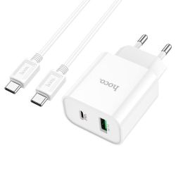 Fast Type C Charger 20WATT Dual Port Typec+usb With Typectotypec CABLE-1M