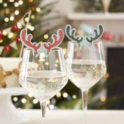 Vintage Noel Glass Decorations - Reindeer Antlers - Pack Of 10