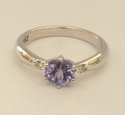 Exclusive Jewelry 0.89ctw Natural Tanzanite & Diamond Engagement Ring In 18ct White Gold Size 6.5
