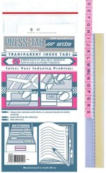 Press Tabs Pink Transparent Index Tabs - 5 Strips Per Pack