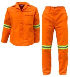 Orange Adult 2-PIECE Conti-suit Overall With Reflective Tape Size 42