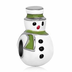 Ayhu Christmas Snowman Charms Beads For Charms Bracelets Green