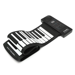 Konix Pn61s 61 Key Silicone Portable Roll Up Piano Midi Keyboard