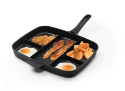 32X38CM Master Pan Divided Frying Pan For All-in-one Cooked Breakfast And More