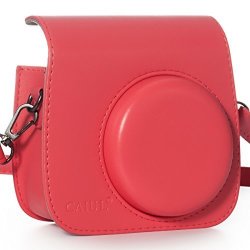 Caiul Instax Groovy Pu Leather Case Bag For Fujifilm Instax MINI 9 8 8+ Instant Camera - Flamingo Pink