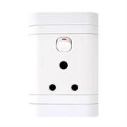 Lesco Single Switch Socket With Flush Cover -voltage: 220-240V Amperage: 16A Height: 100MM Width: 50MM Material: Polycarbonate Colour White Sold As A Single Unit