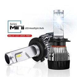 LED Headlight Bulbs Rigidhorse H7 MINI LED Headlights 6500K 9600LM Conversion Kit High&low Beam Fog Driving Lights - 3 Years Warranty