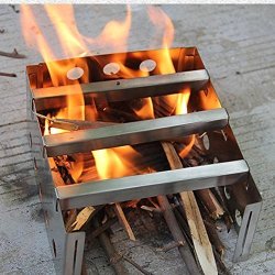 Foreverwen Camping Backpacking Portable Outdoor Stove Stainless Steel Lightweight Wood Burning Stove For Picnic Bbq Backpacking Hiking Traveling