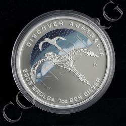 Australia $1 The Dreaming Series Brolga Wildlife Silver Colorized Coin 1 Oz 2009