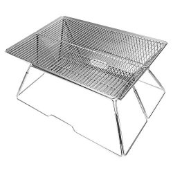 Folding Bbq Grill Stainless Steel Portable Folding Barbecue Barbecuing Bbq Charcoal Grill Shelf Rack Stand For Outdoor Camping Picnic Backpack Survival Grill Gift With