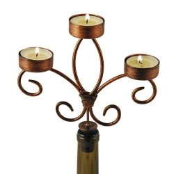 Chateau Distressed Metal Finish Wine Bottle Candelabra By Twine