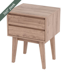 Cooper Side Table 2 Drawers - Pine In Chestnut Finish