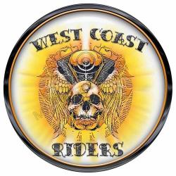 West Coast Riders Round Metal Sign