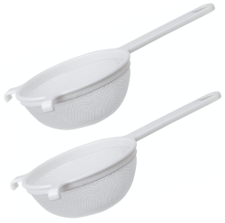 Plastic Strainers With Handle White Pack Of 2