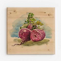 Wood Pallets Wall Decor Wood Plaque Wall Decoration Vegetables Print Beetroot 13 X 13 Inches Ready To Hang Kitchen Wall Decor Dining Room Wall Art Handmade